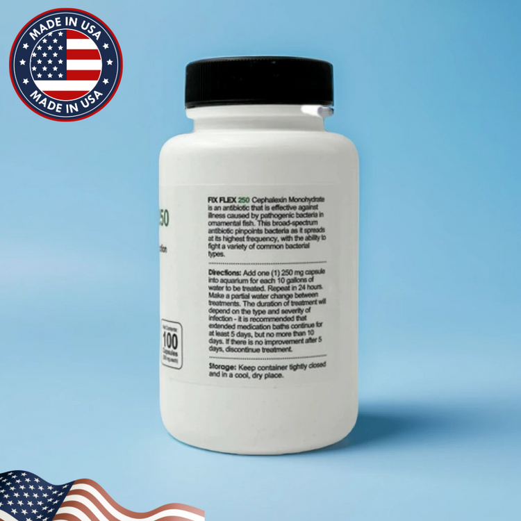 Fish Flex Cephalexin 250mg Capsules – Bacterial Treatment for Aquariums