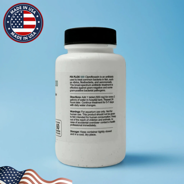 Fish Flox Ciprofloxacin 500mg – 30 Capsules for Aquarium Fish