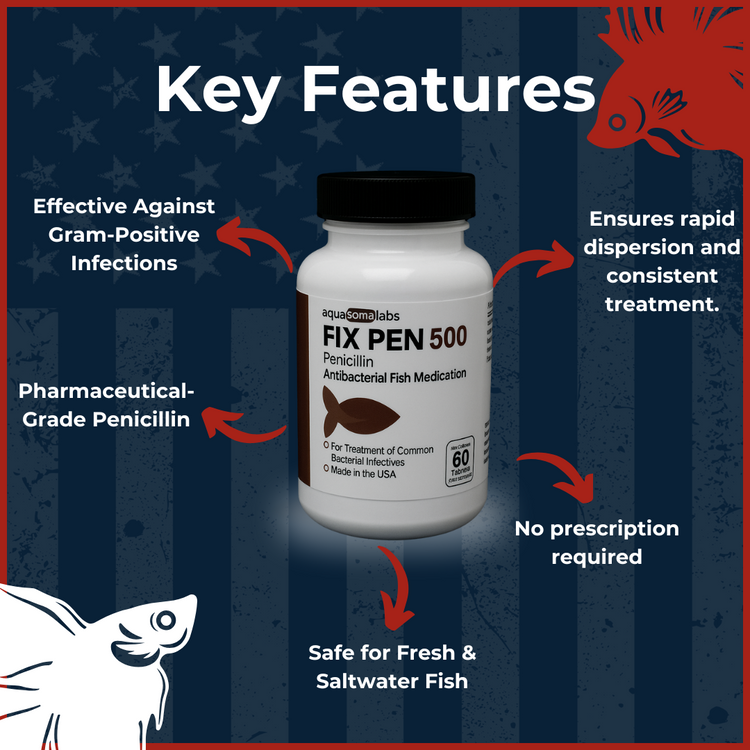 Fish Pen 500mg 60 Tablets features and treatment uses