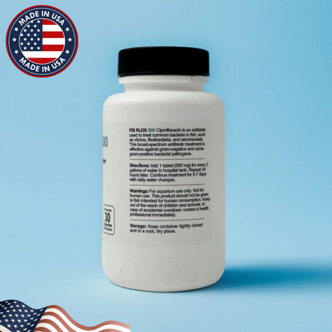 Fish Flox Ciprofloxacin 500mg – 60 Capsules for Aquarium Use